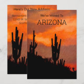 Saguaro Cactus Silhouette Arizona Sunset Moving An Aankondiging (Voorkant / Achterkant)