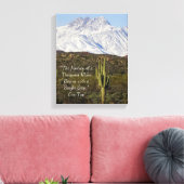 Saguaro Cactus Snow Capped Mountains Arizona USA Canvas Afdruk (Insitu (Woonkamer))