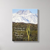 Saguaro Cactus Snow Capped Mountains Arizona USA Canvas Afdruk (Voorkant)