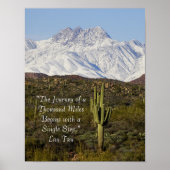 Saguaro Cactus Snow Capped Mountains Arizona USA Poster (Voorkant)