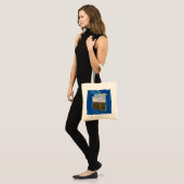 Saguaro Cactus Snowy Mountains Arizona Blue Tote Bag (Voorkant (model))