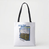 Saguaro Cactus Snowy Mountains Arizona Map Tote Bag (Voorkant)