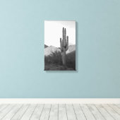 Saguaro Cactus Sonoran Desert B&W Foto afdrukken (Insitu (Houten vloer))