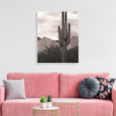Saguaro Cactus Sonoran Desert B&W Foto afdrukken (Insitu (Woonkamer))