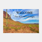 Saguaro Cactus Sonoran Desert Blue Sky Clouds Deurmat (Voorkant)