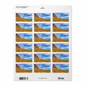 Saguaro Cactus Sonoran Desert Blue Sky Clouds Labe Etiket (Full Sheet)