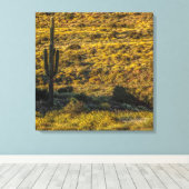 Saguaro Cactus Sonoran Desert in Springtime 24x24 Canvas Afdruk (Insitu (Houten vloer))