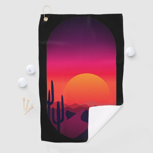 Saguaro Cactus Sonoran Desert Sunrise Sunset Scene Golfhanddoek (Insitu)