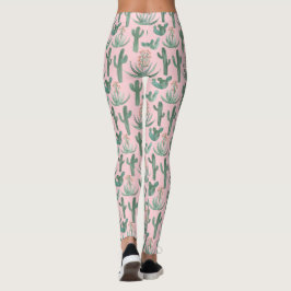 Saguaro Cactus Succulents Desert Waterverf Leggings