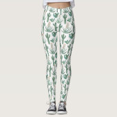Saguaro Cactus Succulents Desert Waterverf Leggings (Voorkant)