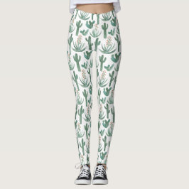 Saguaro Cactus Succulents Desert Waterverf Leggings