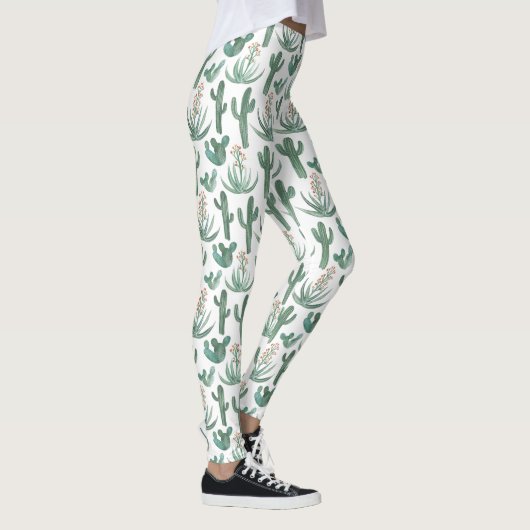 Saguaro Cactus Succulents Desert Waterverf Leggings (Rechts)