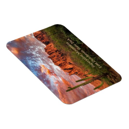 Saguaro Cactus Superstition Mountain Sunset Clouds Magneet (Rechterzijde)