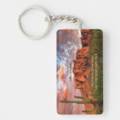 Saguaro Cactus Superstition Mountain Sunset Clouds Sleutelhanger (Voorkant)