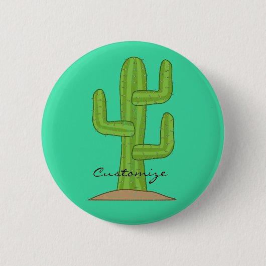 Saguaro Cactus Thunder_Cove Ronde Button 5,7 Cm (Voorkant)