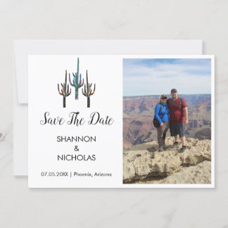 Saguaro Cactus Verloving Photo Save the Date