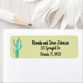 Saguaro Cactus Waterverf Floral Etiket (Insitu)