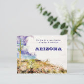 Saguaro Cactus Waterverf Paars Blue Moving AZ Briefkaart (Staand voorkant)