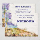 Saguaro Cactus Waterverf Paarse Blauw Ik heb verpl Aankondiging (Voorkant / Achterkant)