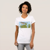 Saguaro Cactus Wren Arizona Illustratie T-shirt (Voorkant volledig)