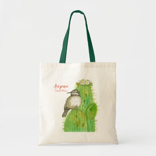 Saguaro Cactus Wren Arizona State Bird Tote Bag (Voorkant)
