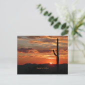 Saguaro Cactus, zonsondergang, Briefkaart (Staand voorkant)