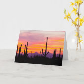 Saguaro Cactusbos bij zonsondergang Kaart (Gele Bloem)
