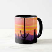 Saguaro Cactusbos bij zonsondergang Mok (Voorkant rechts)