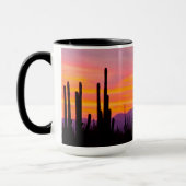 Saguaro Cactusbos bij zonsondergang Mok (Links)