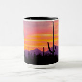 Saguaro Cactusbos bij zonsondergang Mok (Midden)