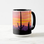 Saguaro Cactusbos bij zonsondergang Mok (Voorkant rechts)