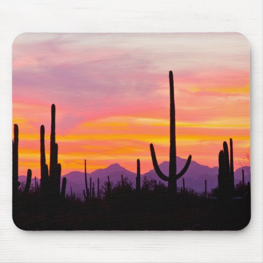 Saguaro Cactusbos bij zonsondergang Muismat (Voorkant)