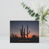 Saguaro Cactussen bij zonsondergang Briefkaart (Staand voorkant)