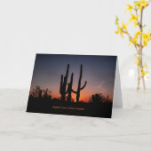 Saguaro Cactussen bij zonsondergang Kaart (Gele Bloem)