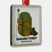 Saguaro Forest National Park Backpack Metalen Ornament (Rechts)