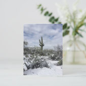 Saguaro in de sneeuw briefkaart (Staand voorkant)