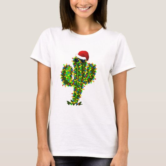 Saguaro-kerstlampjes T-shirt (Voorkant)