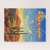 Saguaro Nationaal Park Arizona Desert Cactus Retro Legpuzzel (Horizontaal)