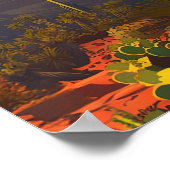 Saguaro Nationaal Park Arizona Desert Cactus Retro Poster (Hoek)