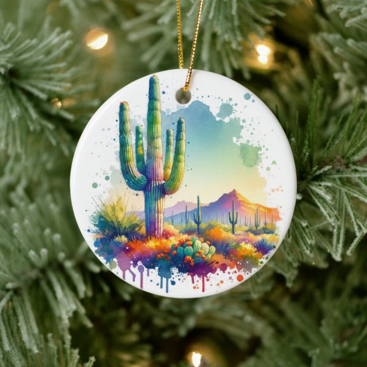 Saguaro Nationaal Park Arizona Giant Cactus Keramisch Ornament (Boom)