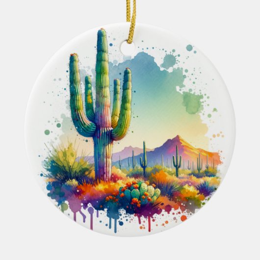 Saguaro Nationaal Park Arizona Giant Cactus Keramisch Ornament (Voorkant)