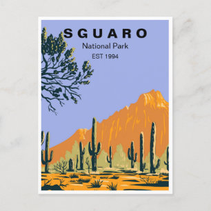 Saguaro Nationaal Park Arizona Vintage retro Briefkaart