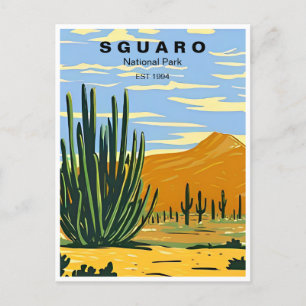Saguaro Nationaal Park Arizona Vintage retro Briefkaart