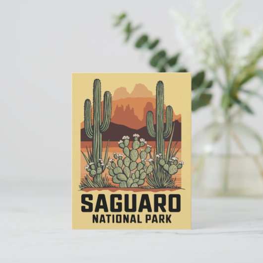 Saguaro Nationaal Park Cactus Briefkaart (Staand voorkant)