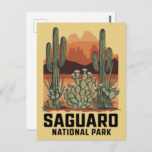 Saguaro Nationaal Park Cactus Briefkaart (Voorkant / Achterkant)