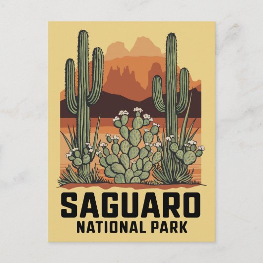 Saguaro Nationaal Park Cactus Briefkaart (Voorkant)
