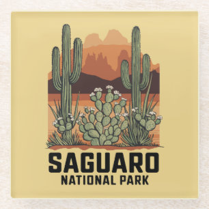 Saguaro Nationaal Park Cactus Glazen Onderzetter