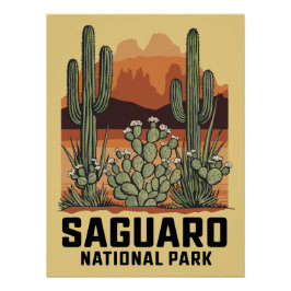 Saguaro Nationaal Park Cactus Perfect Poster