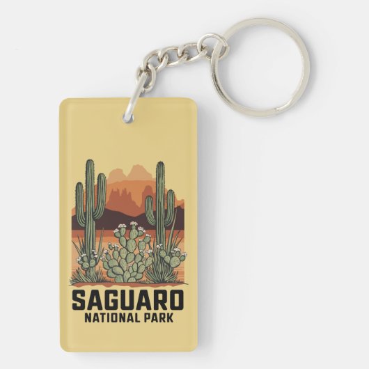 Saguaro Nationaal Park Cactus Sleutelhanger (achterkant)