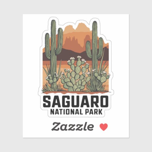 Saguaro Nationaal Park Cactus Sticker (Vel)